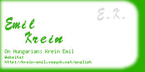emil krein business card